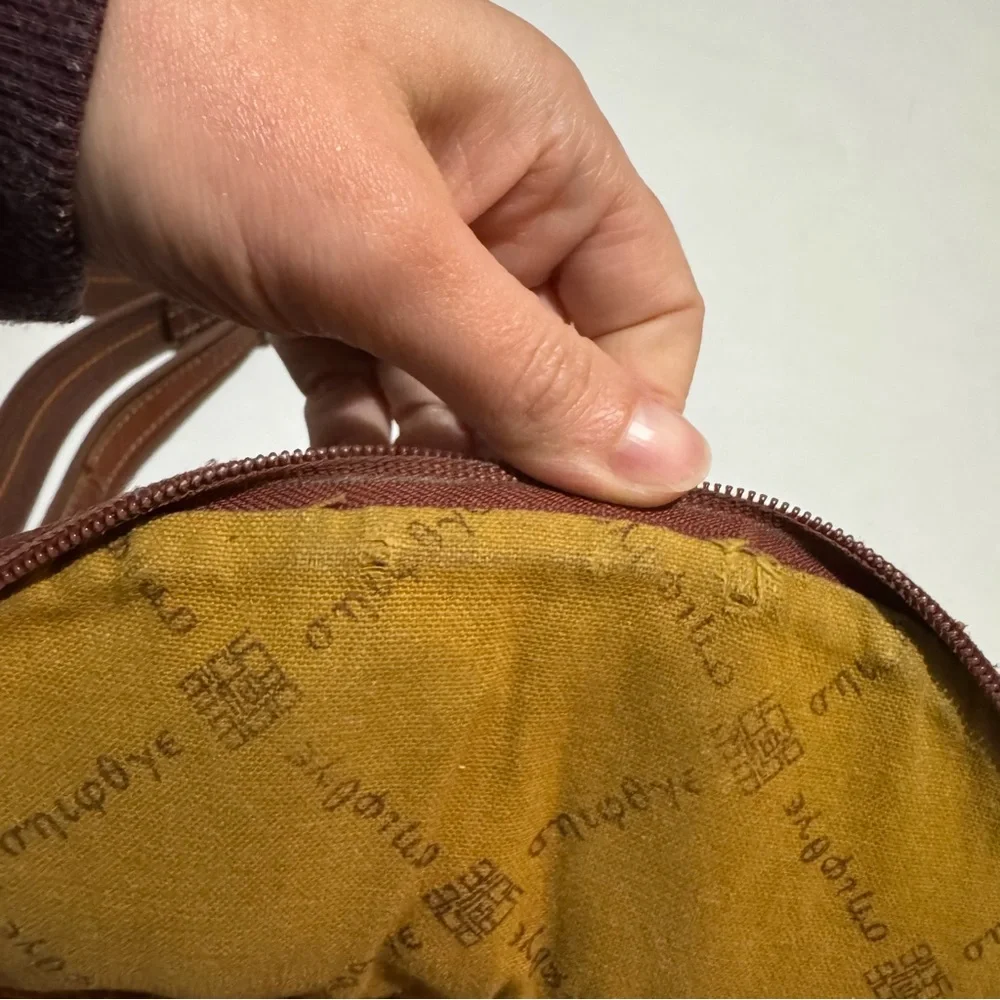 Vintage Greek Brown Leather Backpack Bag‎ Outdoor Hiking Neutral Camping